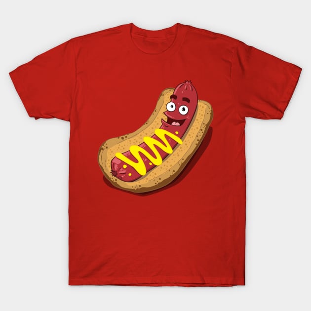 Hot Diggity Dog - with Mustard T-Shirt by deancoledesign